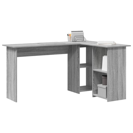 Vidaxl bureau grijs sonoma 142 x 102 x 73 cm bewerkt hout