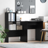 Vidaxl bureau zwart eiken bewerkt hout 131,5 x 50 x 106,5 cm