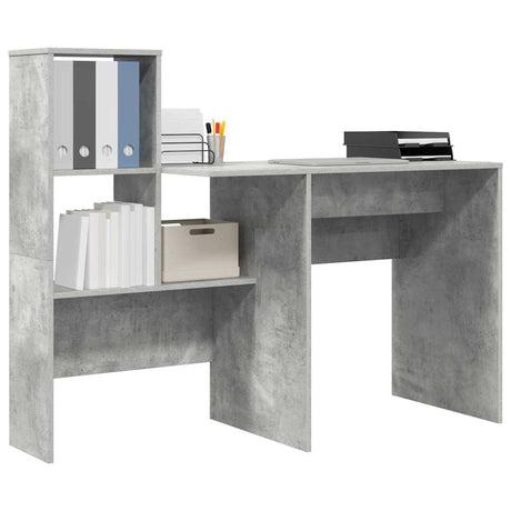 Vidaxl bureau beton grijs bewerkt hout 131,5 x 50 x 106,5 cm