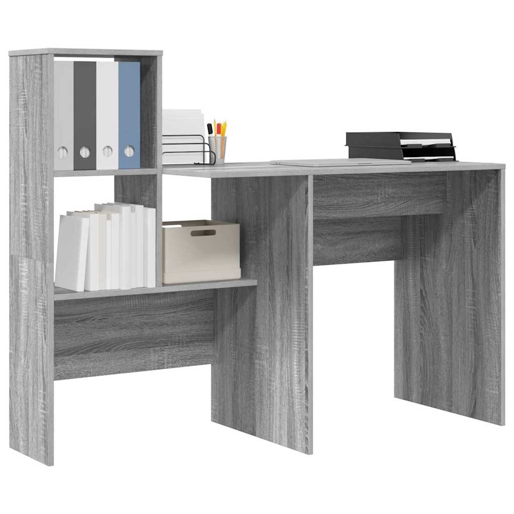 Vidaxl bureau grijs sonoma bewerkt hout 131,5 x 50 x 106,5 cm
