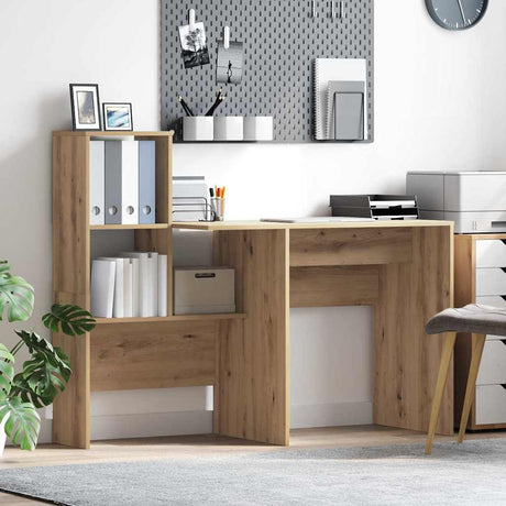 Vidaxl bureau artisan eiken bewerkt hout 131,5 x 50 x 106,5 cm