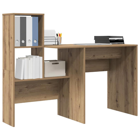 Vidaxl bureau artisan eiken bewerkt hout 131,5 x 50 x 106,5 cm