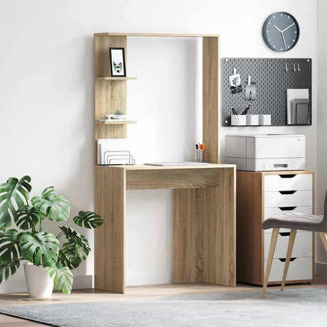Vidaxl bureau sonoma eiken bewerkt hout 78,5 x 37 x 154,5 cm