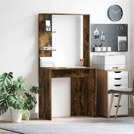 Vidaxl bureau gerookt eiken bewerkt hout 78,5 x 37 x 154,5 cm
