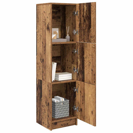 Vidaxl hoge kast oudhout 31.5 x 32 x 122.5 cm