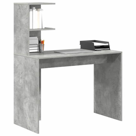Vidaxl bureau beton grijs 102 x 50 x 124 cm bewerkt hout