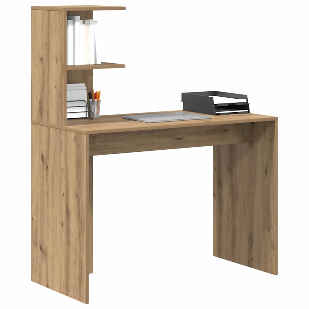 Vidaxl bureau artisan eiken 102 x 50 x 124 cm bewerkt hout