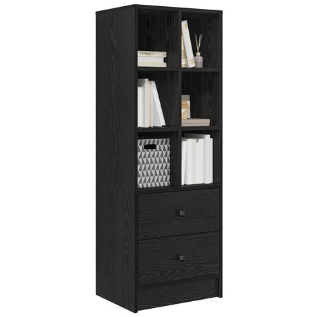 Vidaxl hoge kast met lade zwart eiken 45,5 x 34 x 127 cm