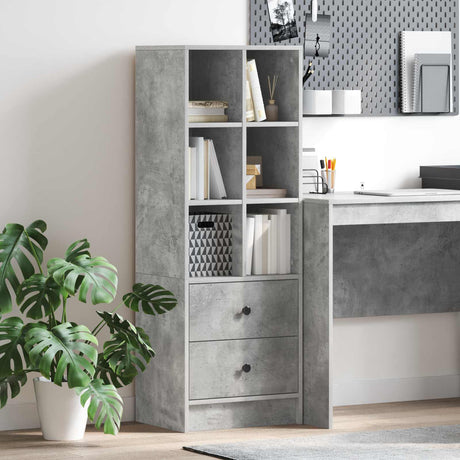 Vidaxl hoge kast met lade beton grijs 45,5 x 34 x 127 cm