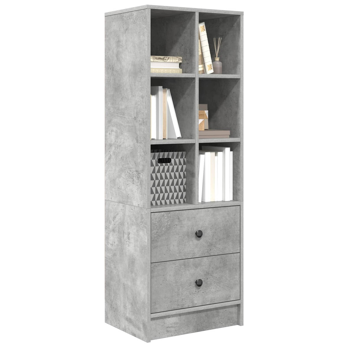 Vidaxl hoge kast met lade beton grijs 45,5 x 34 x 127 cm