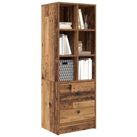 Vidaxl hoge kast met lade oudhout 45,5 x 34 x 127 cm