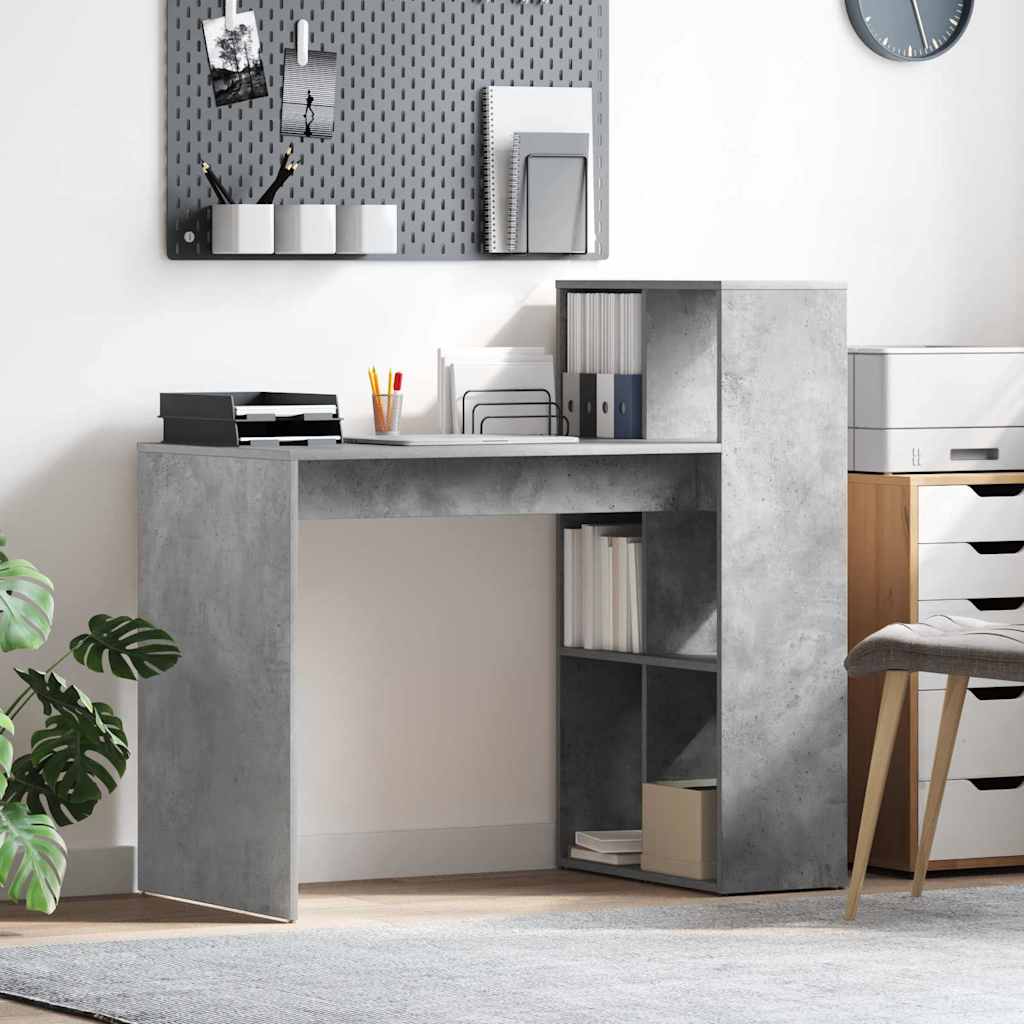 Vidaxl bureau beton grijs bewerkt hout 108 x 55 x 103.5 cm