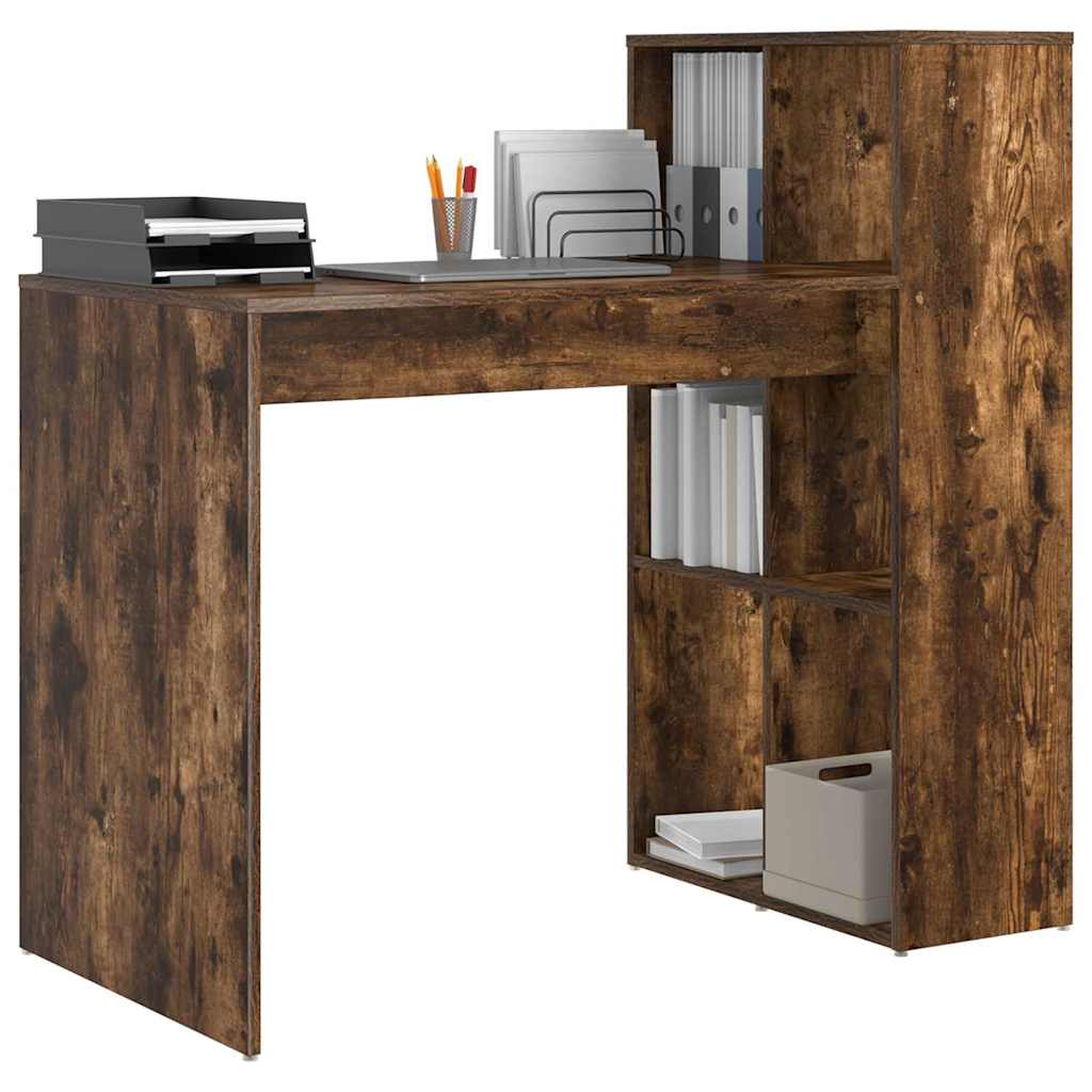 Vidaxl bureau gerookt eiken bewerkt hout 108 x 55 x 103.5 cm