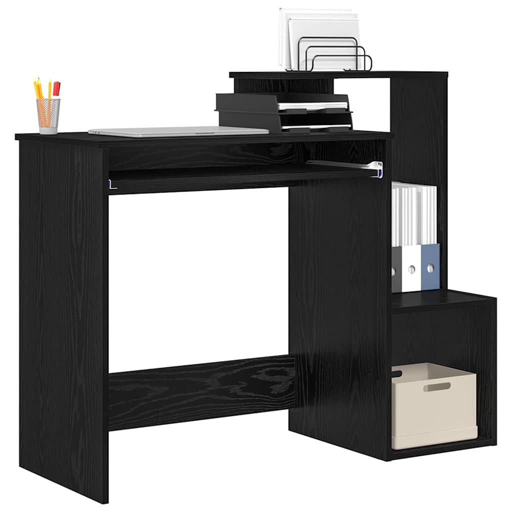 Vidaxl bureau zwart eiken 106 x 41 x 88.5 cm bewerkt hout