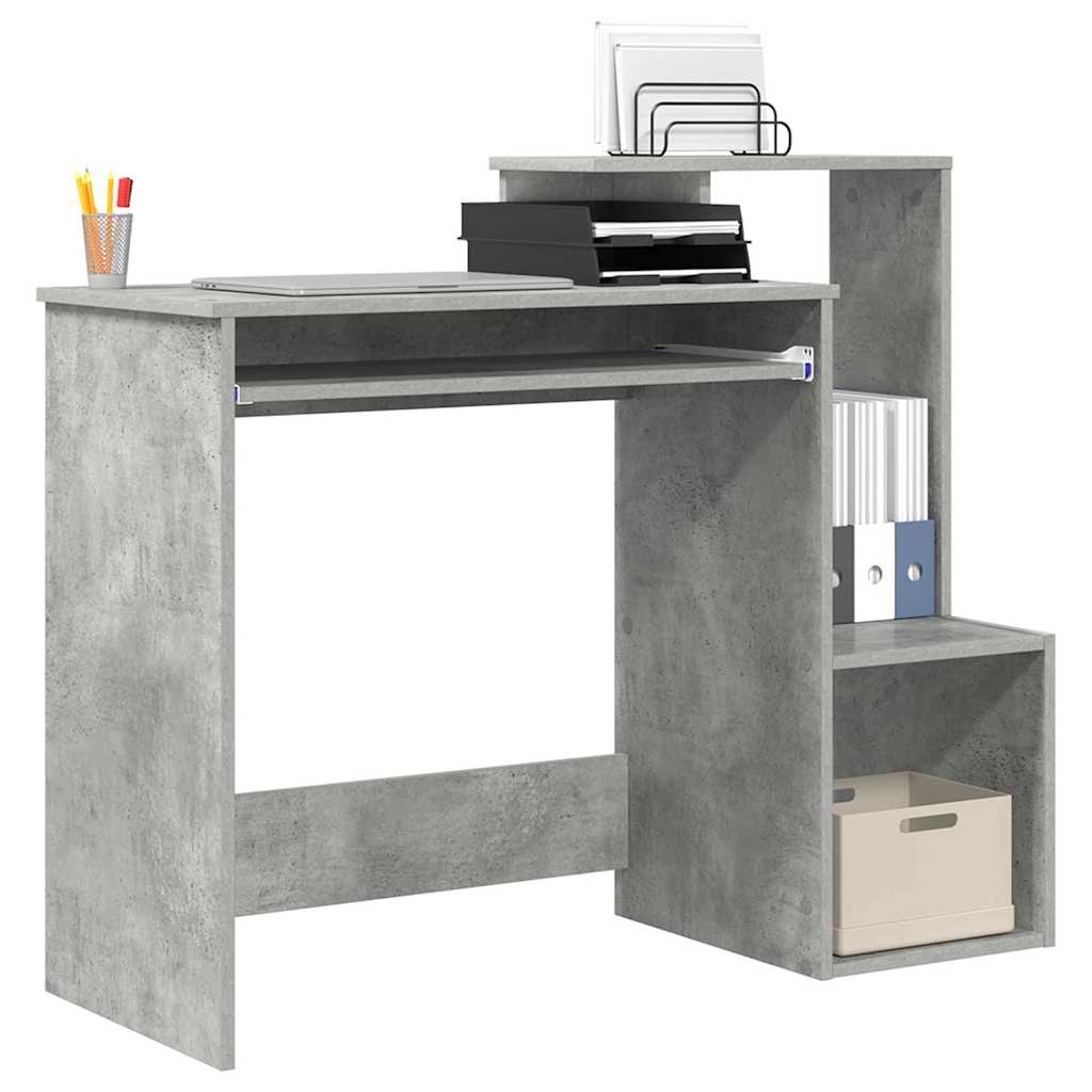 Vidaxl bureau beton grijs 106 x 41 x 88.5 cm bewerkt hout