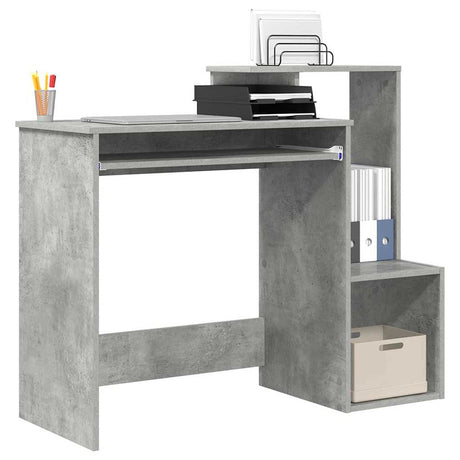 Vidaxl bureau beton grijs 106 x 41 x 88.5 cm bewerkt hout