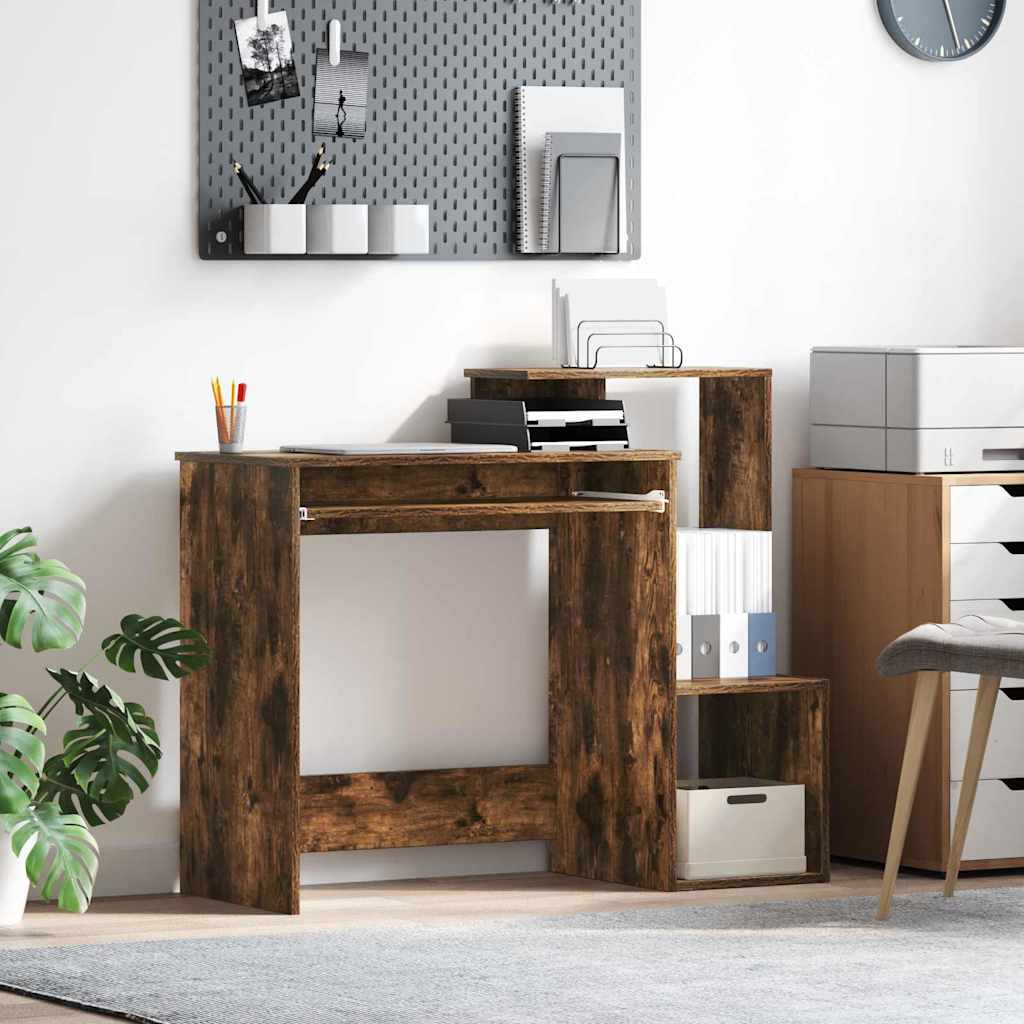 Vidaxl bureau gerookt eiken 106 x 41 x 88.5 cm bewerkt hout