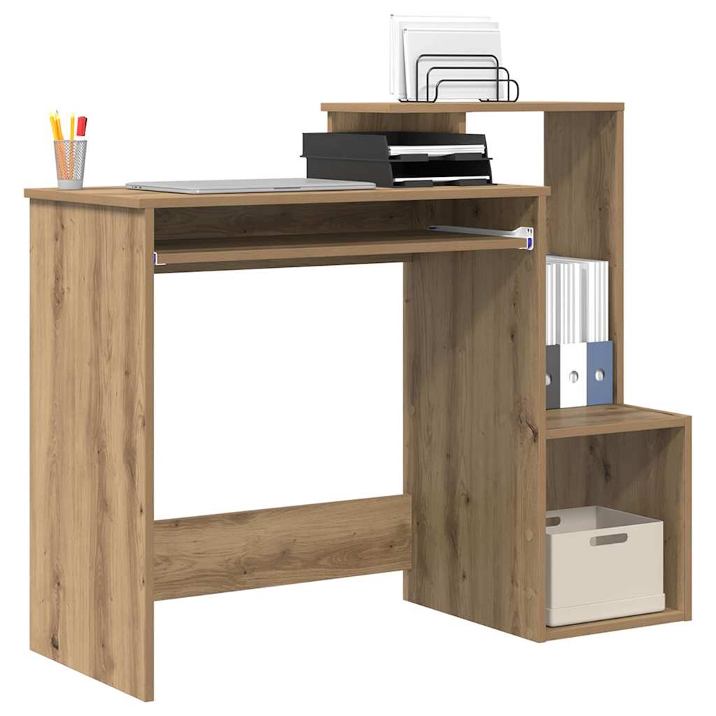 Vidaxl bureau artisan eiken 106 x 41 x 88.5 cm bewerkt hout