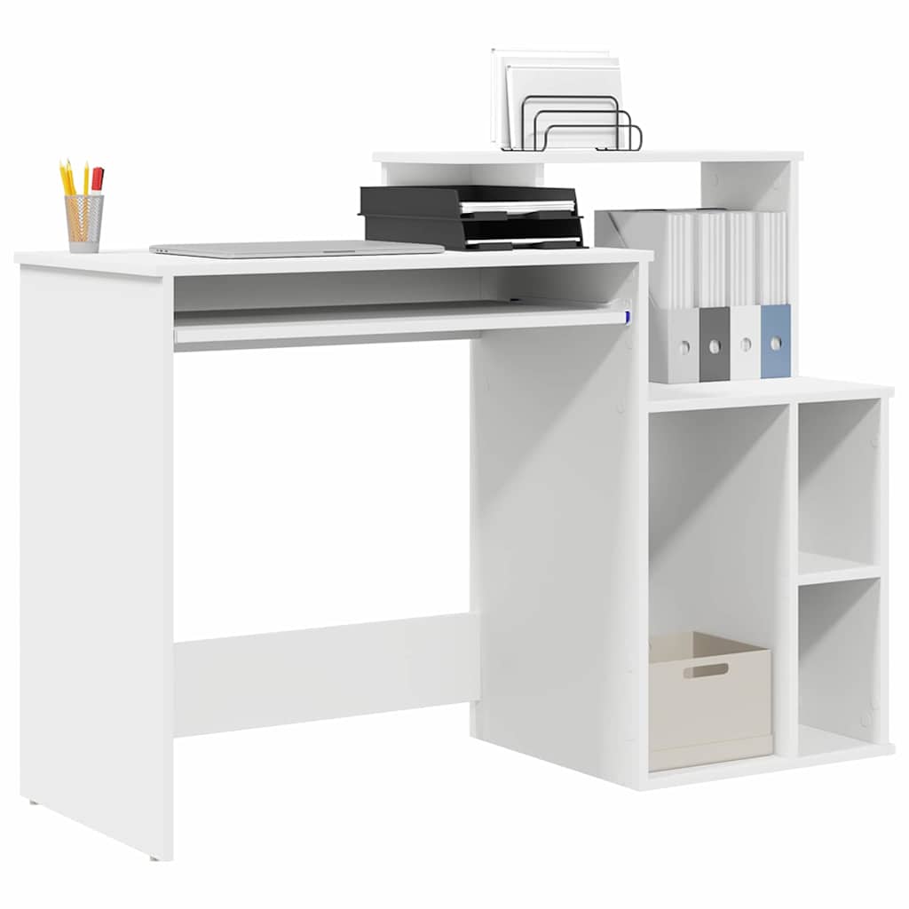 Vidaxl bureau wit 120,5 x 44 x 88,5 cm bewerkt hout