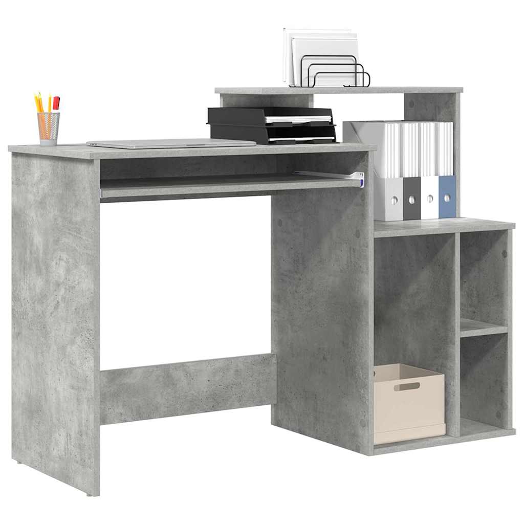 Vidaxl bureau beton grijs 120,5 x 44 x 88,5 cm bewerkt hout