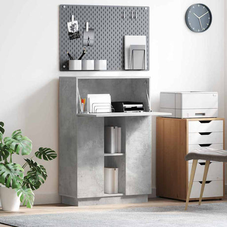 Vidaxl bureau beton grijs 71,5 x 31,5 x 106,5 cm bewerkt hout