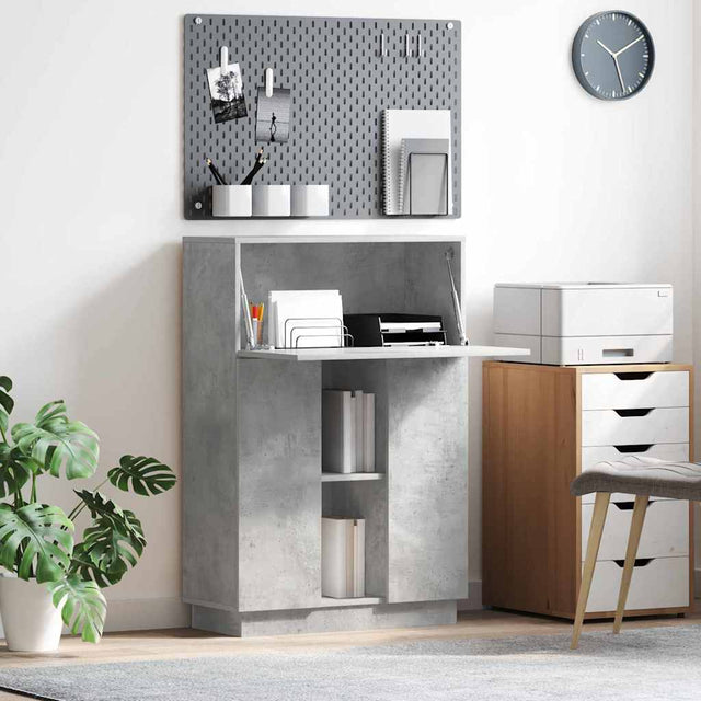 Vidaxl bureau beton grijs 71,5 x 31,5 x 106,5 cm bewerkt hout