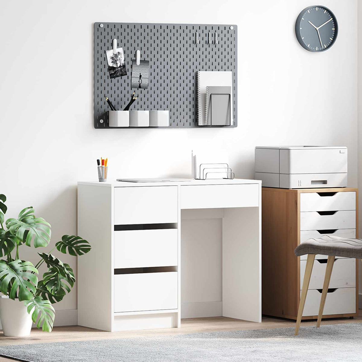 Vidaxl bureau wit bewerkt hout 90 x 37,5 x 75 cm