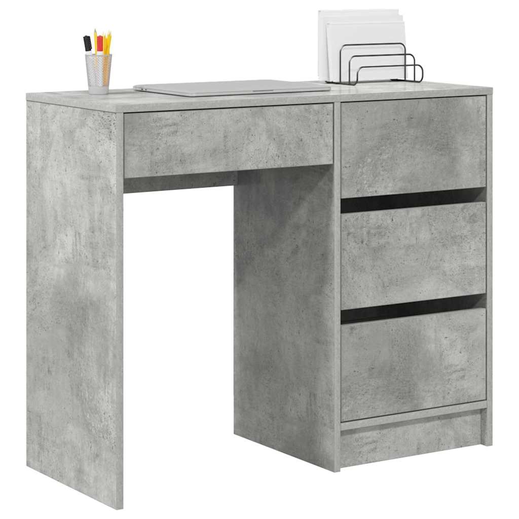 Vidaxl bureau beton grijs bewerkt hout 90 x 37,5 x 75 cm