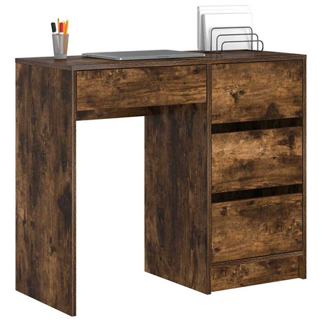 Vidaxl bureau gerookt eiken bewerkt hout 90 x 37,5 x 75 cm