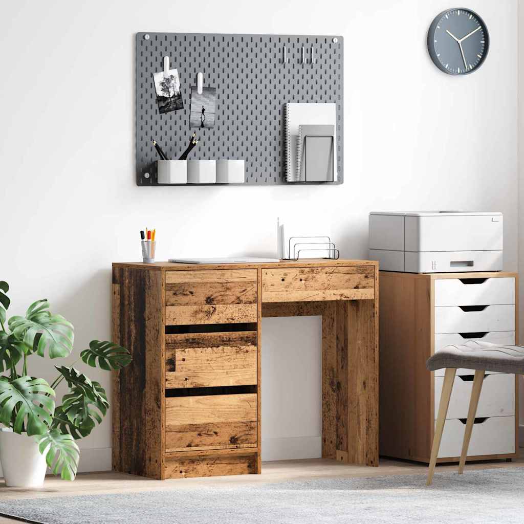 Vidaxl bureau oud hout bewerkt hout 90 x 37,5 x 75 cm