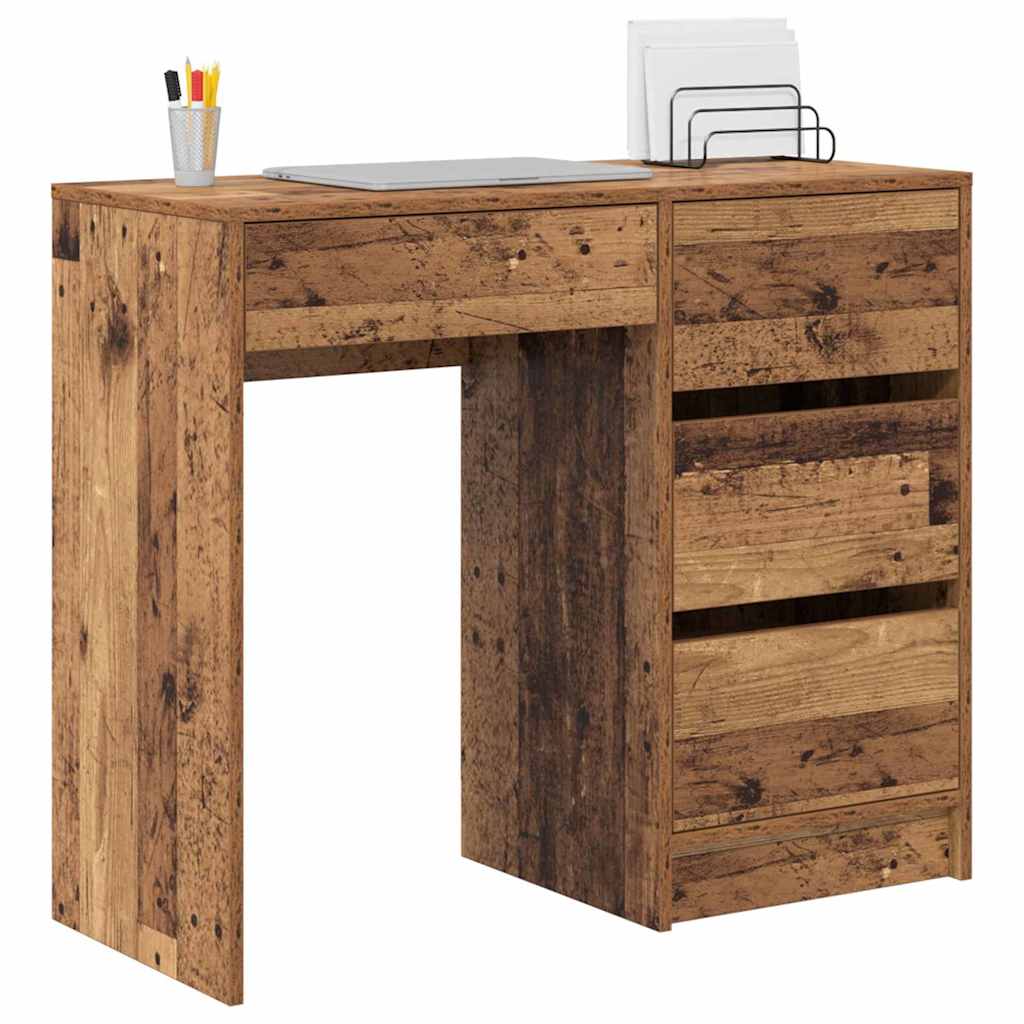 Vidaxl bureau oud hout bewerkt hout 90 x 37,5 x 75 cm