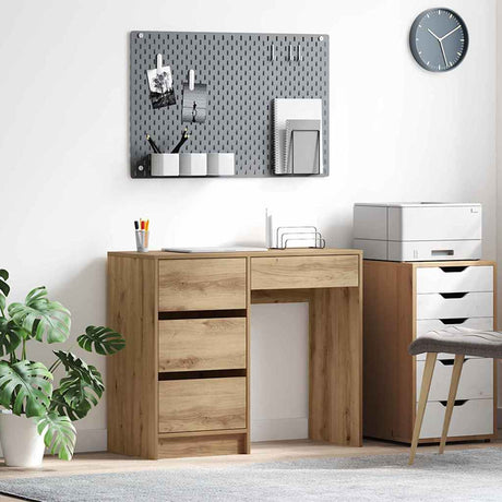 Vidaxl bureau artisan eiken bewerkt hout 90 x 37,5 x 75 cm