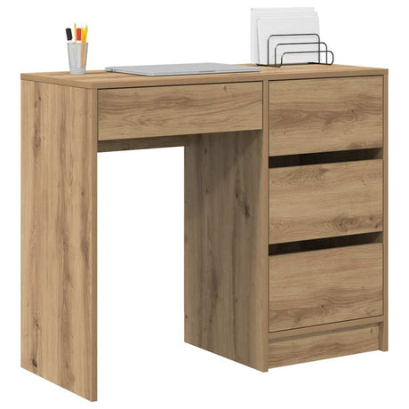 Vidaxl bureau artisan eiken bewerkt hout 90 x 37,5 x 75 cm