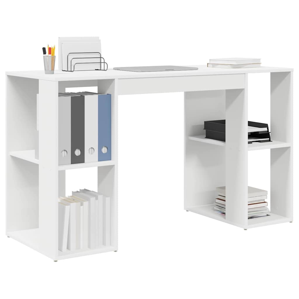 Vidaxl bureau wit bewerkt hout 130 x 50.5 x 75 cm