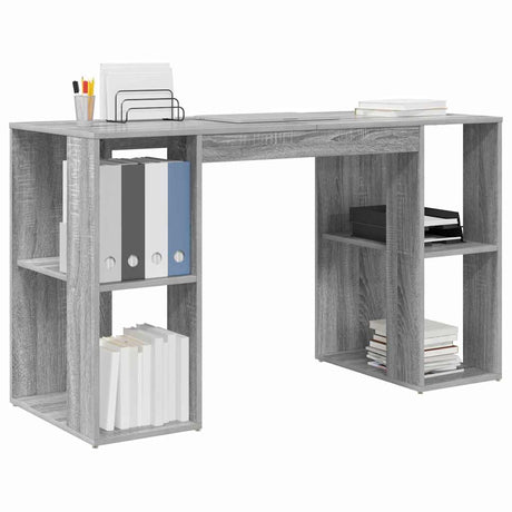 Vidaxl bureau grijs sonoma bewerkt hout 130 x 50.5 x 75 cm