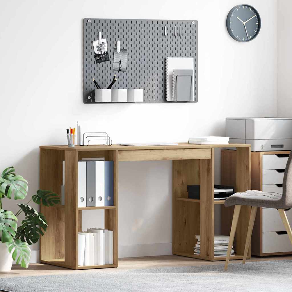 Vidaxl bureau artisan eiken bewerkt hout 130 x 50.5 x 75 cm
