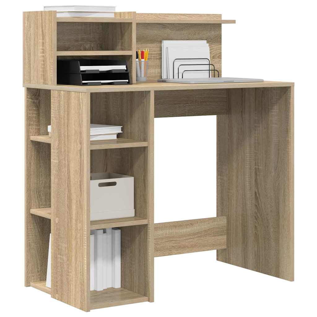 Vidaxl bureau sonoma eiken bewerkt hout 90 x 48 x 101,5 cm