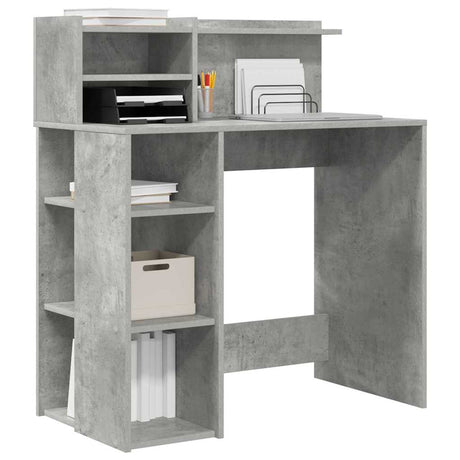 Vidaxl bureau beton grijs bewerkt hout 90 x 48 x 101,5 cm