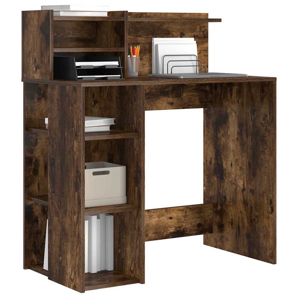 Vidaxl bureau gerookt eiken bewerkt hout 90 x 48 x 101,5 cm