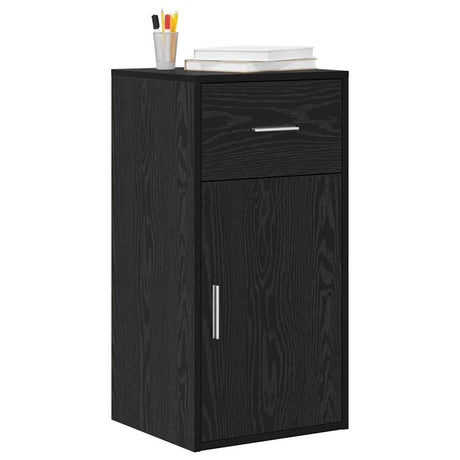 Vidaxl dressoir met lade zwart eiken 38 x 34 x 75 cm