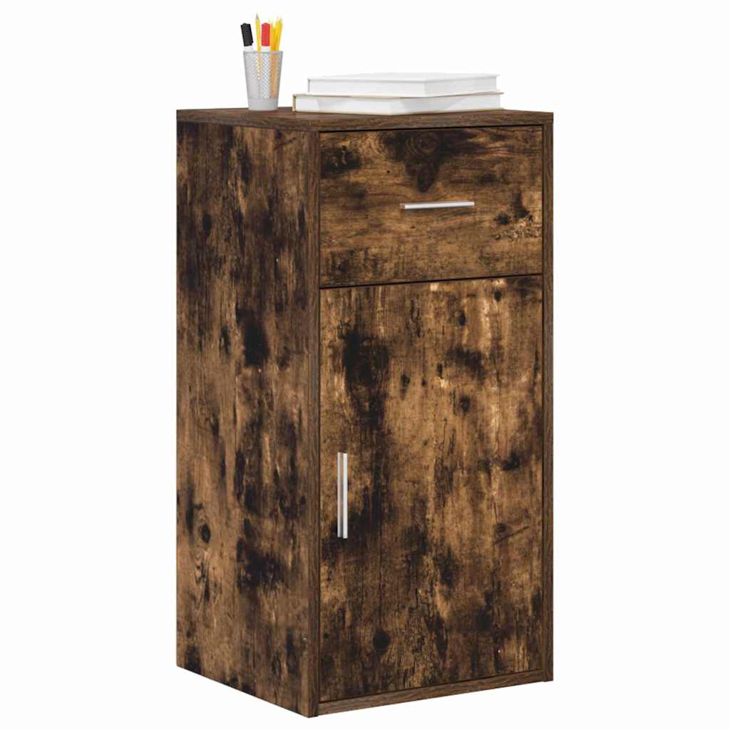 Vidaxl dressoir met lade gerookt eiken 38 x 34 x 75 cm