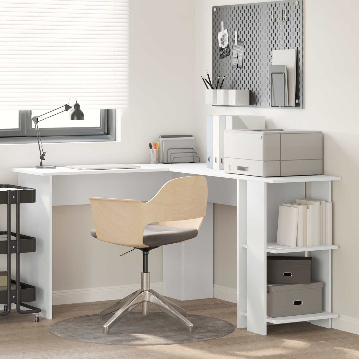 Vidaxl hoekbureau wit bewerkt hout 140 x 113,5 x 75 cm