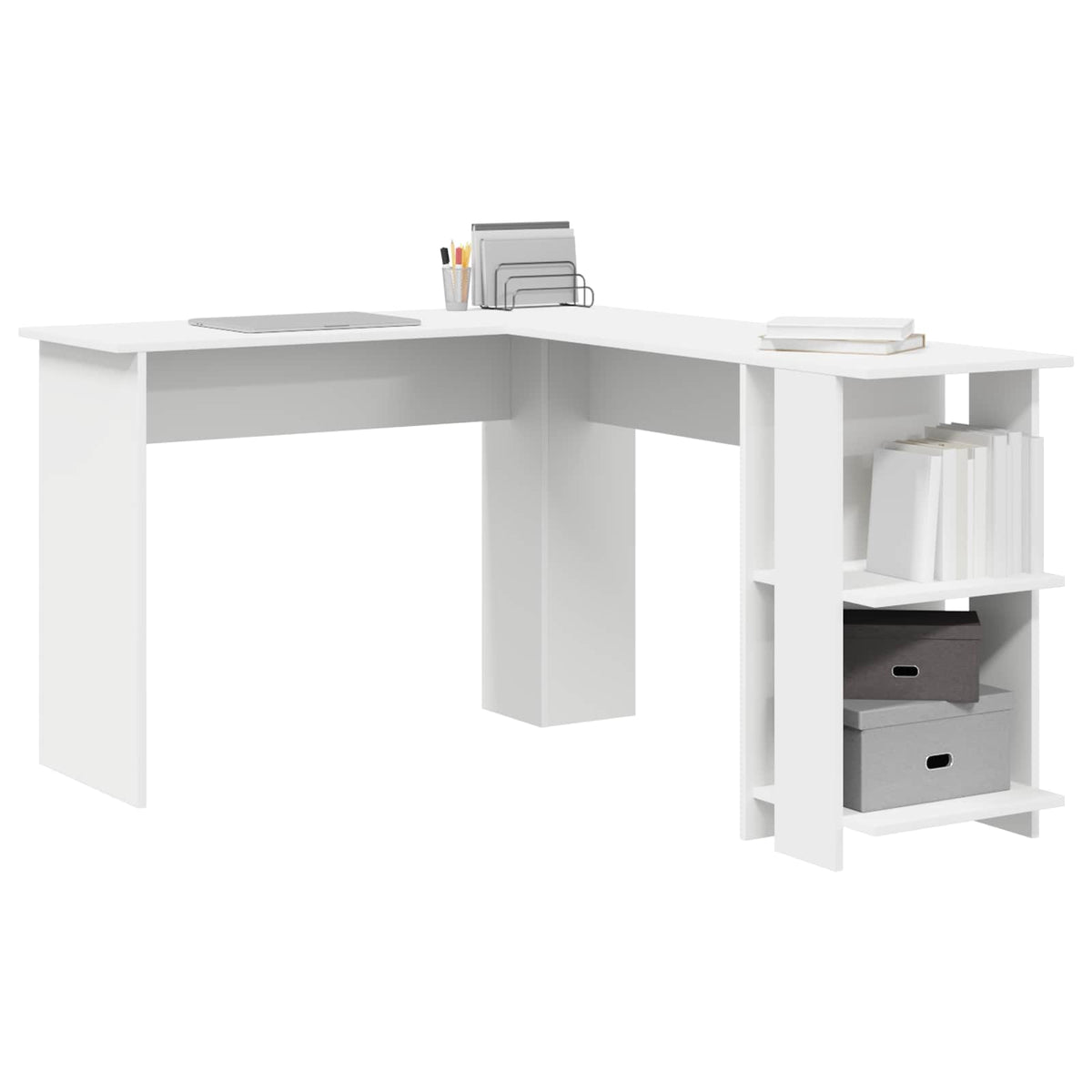 Vidaxl hoekbureau wit bewerkt hout 140 x 113,5 x 75 cm