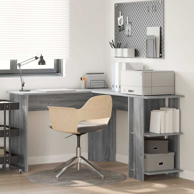 Vidaxl hoekbureau grijs sonoma bewerkt hout 140 x 113,5 x 75 cm