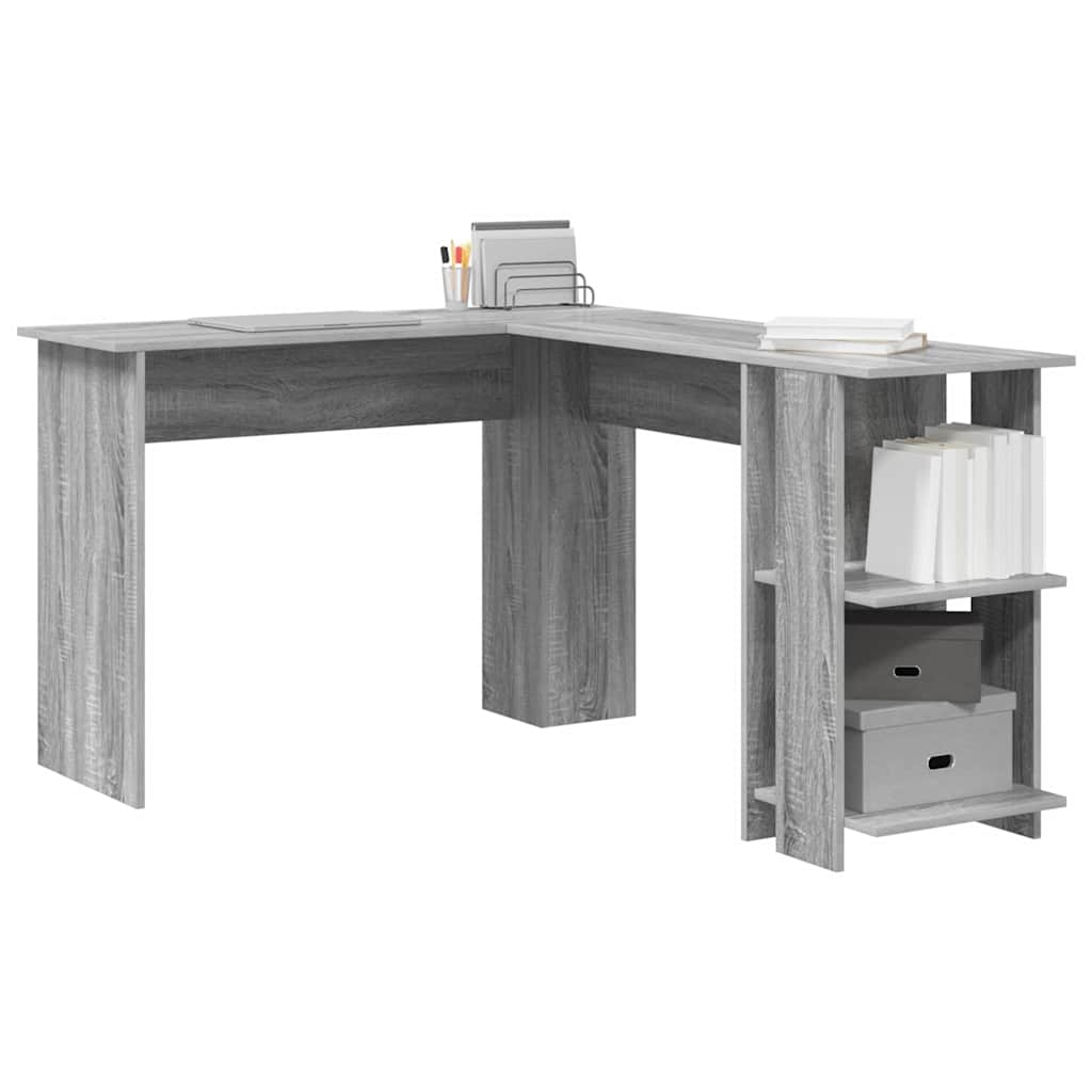 Vidaxl hoekbureau grijs sonoma bewerkt hout 140 x 113,5 x 75 cm
