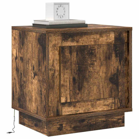 Vidaxl nachtkastje gerookt eiken 44 x 34,5 x 45 cm bewerkt hout
