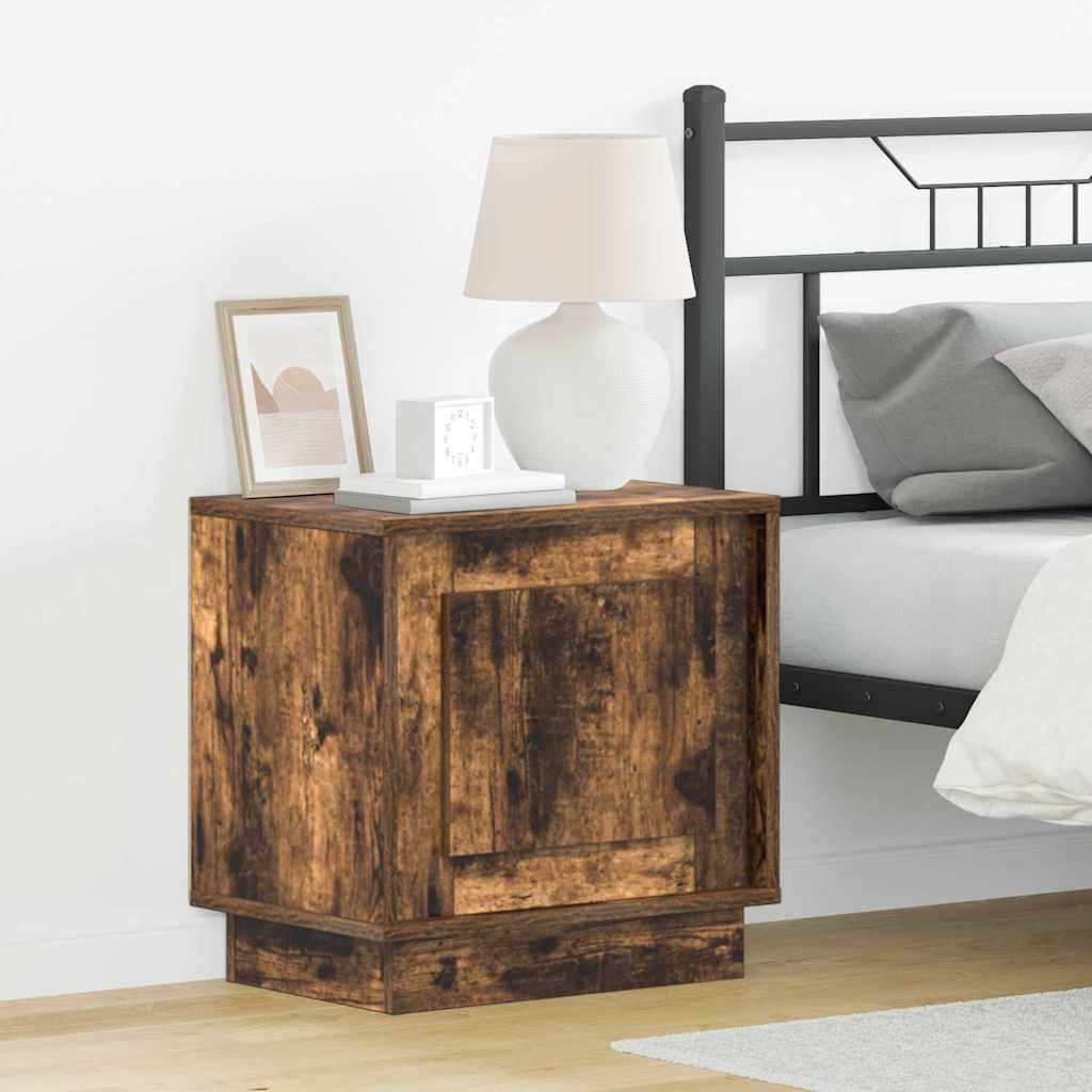 Vidaxl nachtkastje 2 st gerookt eiken 44 x 34,5 x 45 cm bewerkt hout
