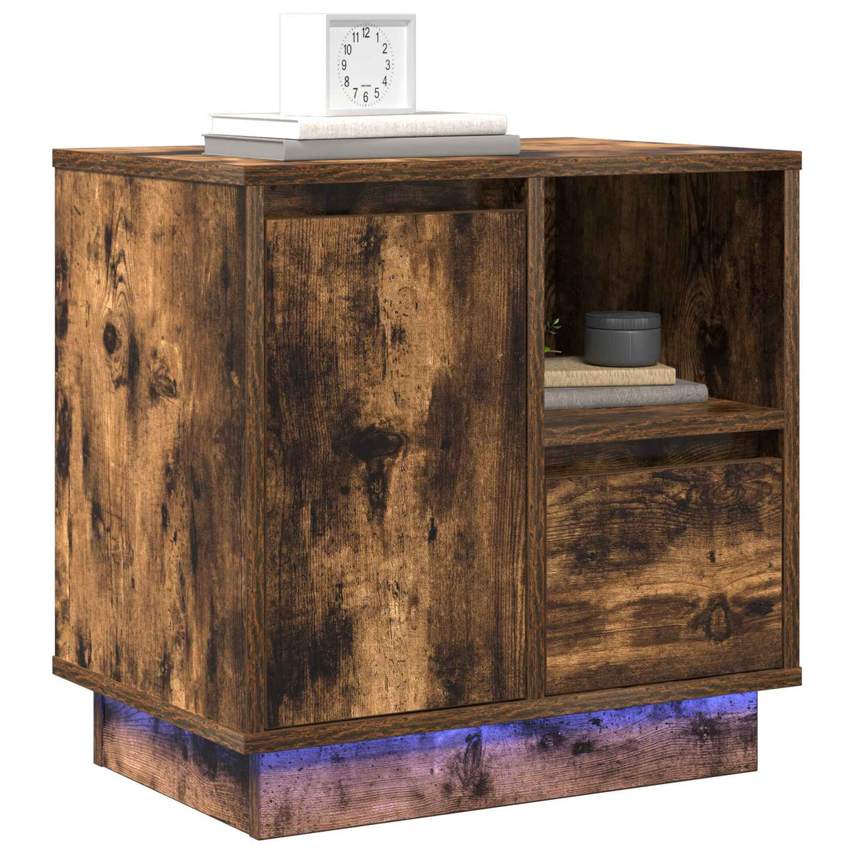 Vidaxl nachtkastje gerookt eiken 50 x 34,5 x 50 cm. bewerkt hout