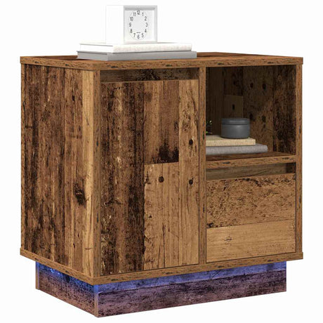 Vidaxl nachtkastje oudhout 50 x 34,5 x 50 cm. bewerkt hout