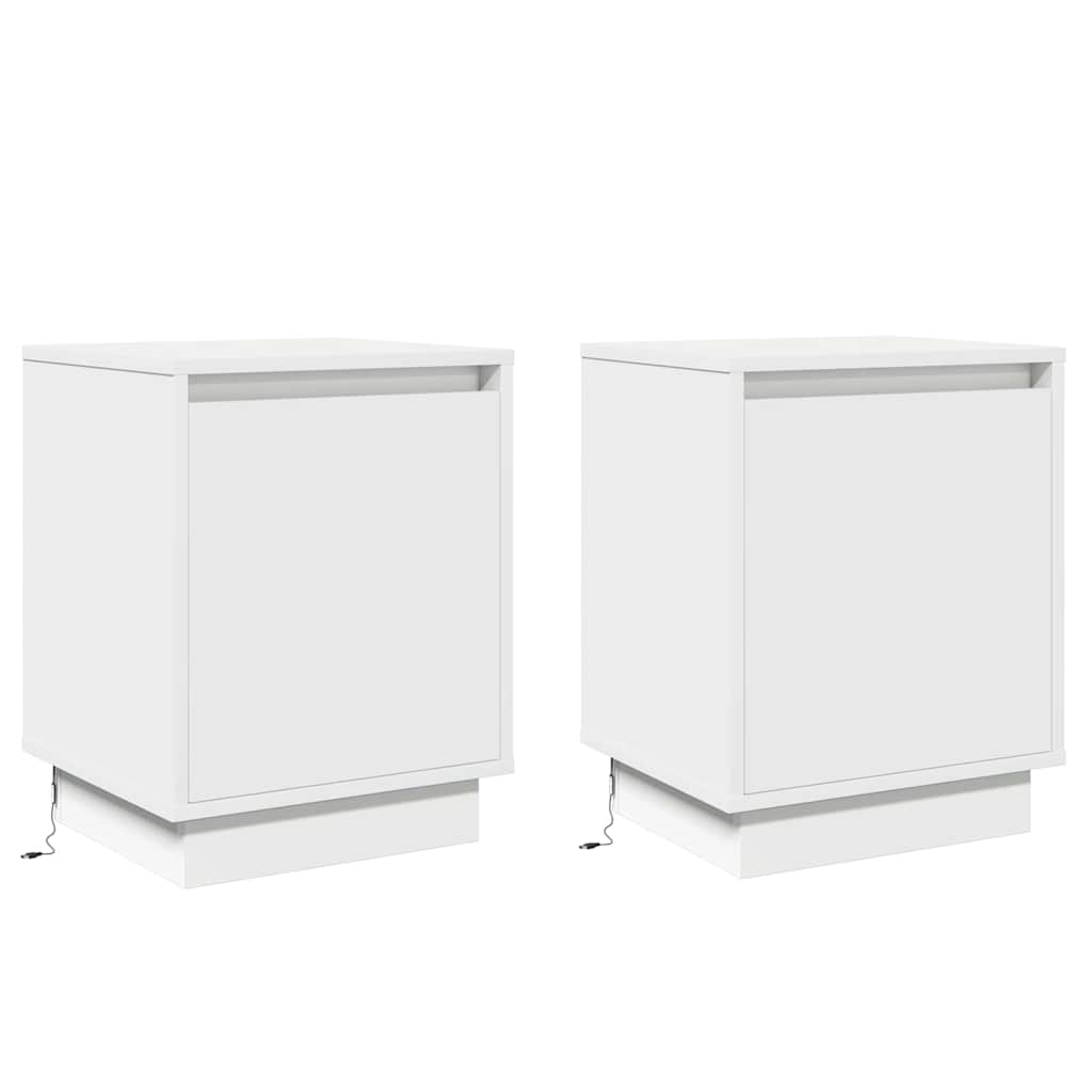Vidaxl nachtkastje 2 st wit 39 x 34,5 x 50 cm bewerkt hout